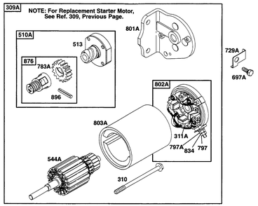 Electric Starter 2 Diagram and Parts List for 256702-4002-XX  Briggs and Stratton Engine